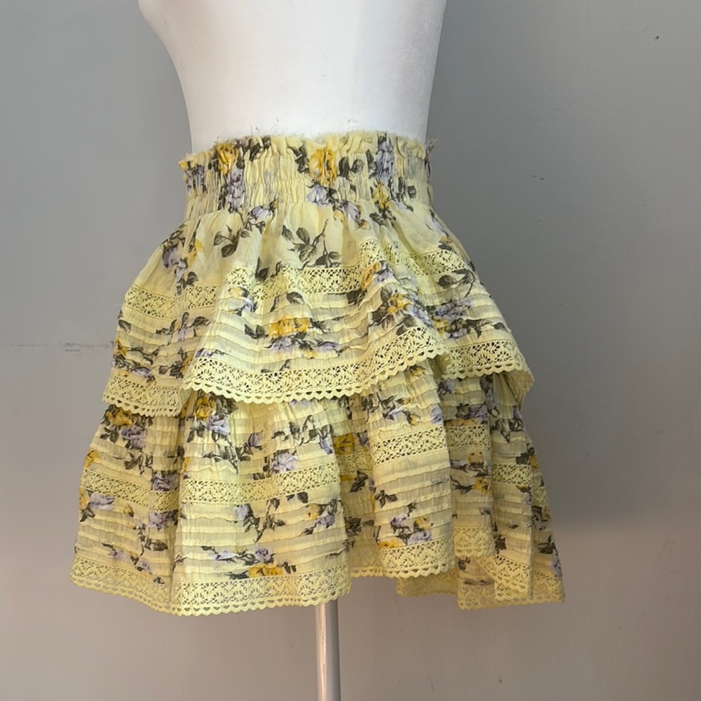 Aerie Rock N' Ruffle Printed Mini Skirt